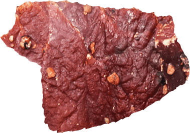 Closeup photo of Yee Yee Jerky piece